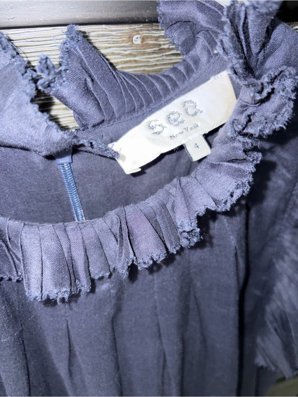 Sea New York Navy Ruffle-Sleeve Midi Dress - Picture 4 of 9